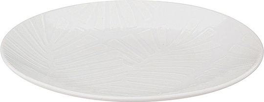 Leaf Plate Desert Ceramic White with Diameter 20cm