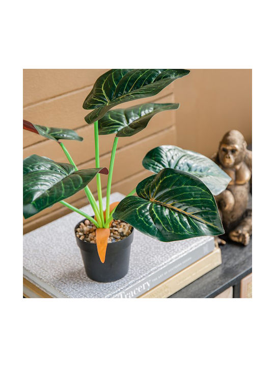 Изкуствено растение в саксийка Alocasia Green 35см 2бр Artekko
