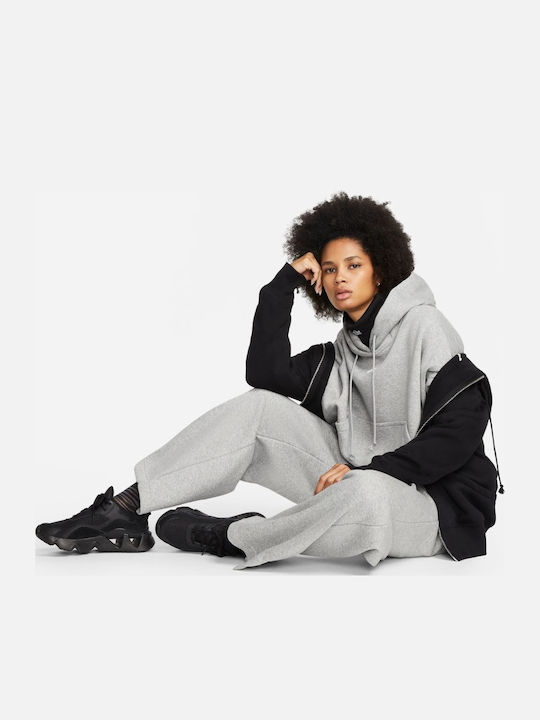 Long Women's Sweatshirt Hooded Gray