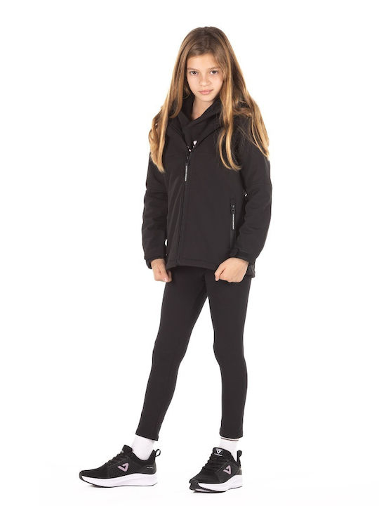 Kids' Casual Jacket Short with Hood Black