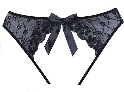 Allure Lingerie Crothless Sheer Teaz A1098 Black