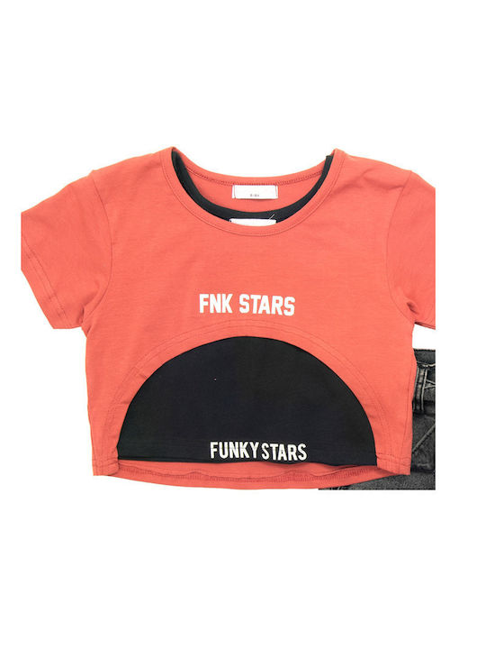 Funky Kids Set with Shorts Summer 2pcs Orange