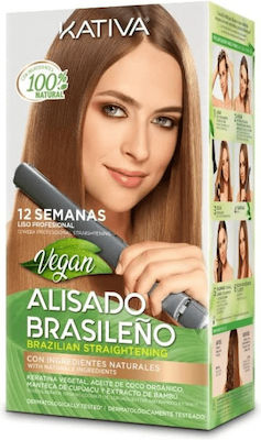Kativa Vegan Brazilian Straightening Σετ Κερατίνης για Ισιωτική, με Σαμπουάν και Μάσκα 5τμχ