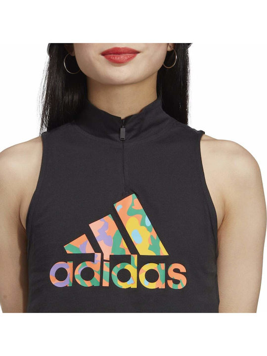Graphic Women's Summer Crop Top Cotton Sleeveless Black