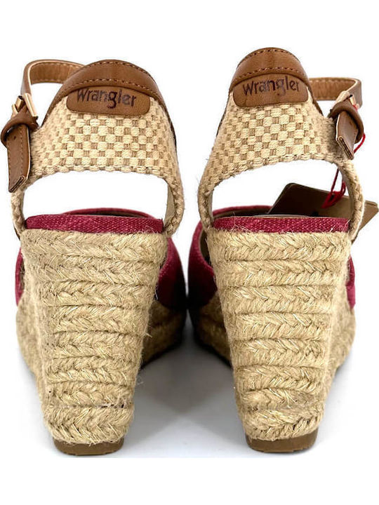 Brava Women's Fabric Platform Espadrilles Red