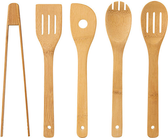 5Five F-V Bamboo Σετ Μαχαίρια με Βάση από Ανοξείδωτο Ατσάλι 5τμχ