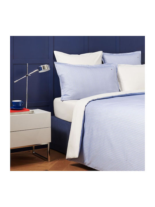 Tommy Hilfiger Duvet Cover Cotton Satin Queen 220x240 Billie Blue