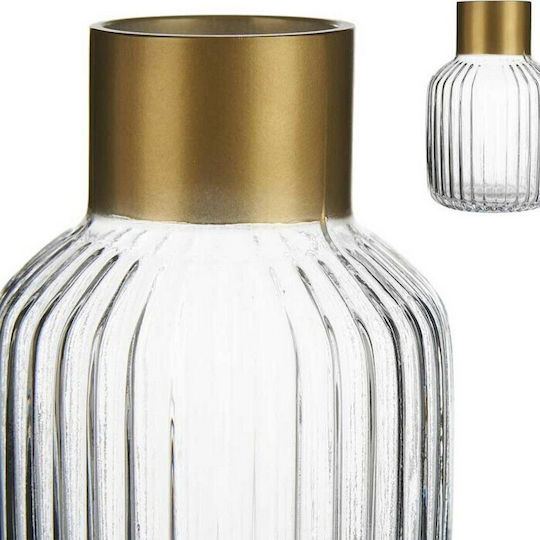 Gift Decor Vase Glas Gold Φ12xΥ12cm