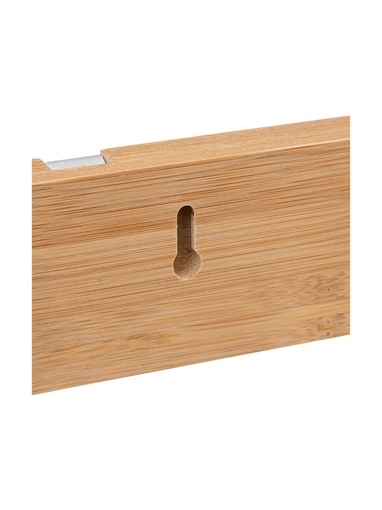 5Five Κρεμάστρα Τοίχου Ξύλινη 6 Θέσεων Καφέ 59.5x2x6cm