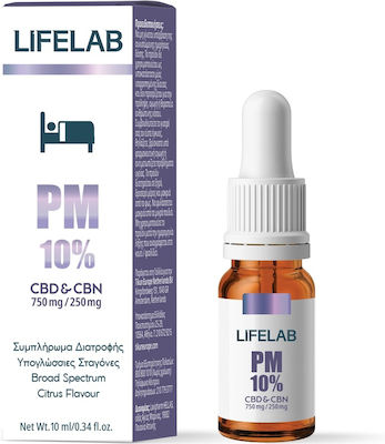 Lifelab Lifelab PM Hemp Supplement Drops 750mg with 10% CBD Citrus 10ml