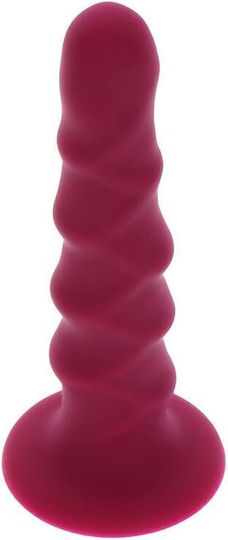 ToyJoy Get Real Ribbed Dildo με Βεντούζα Φούξια 15cm