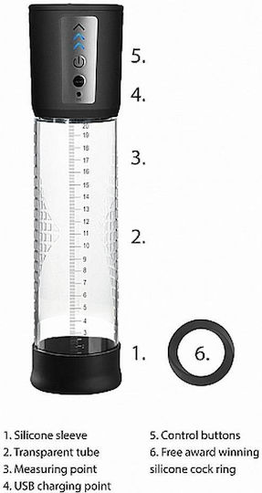 Shots Premium Rechargeable Automatic Pump Τρόμπα Πέους Transparent