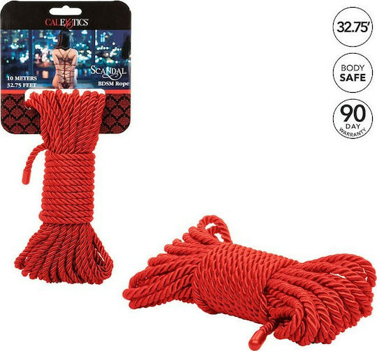 Calexotics Scandal Bdsm Rope 10m Bondage Rope in Red Color