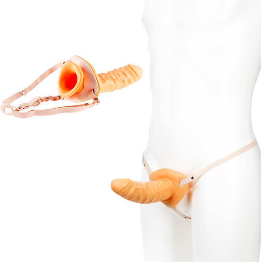 Seven Creations Strap-on Hollow Extender Man Harnașament cu Dildo 16cm în Culoare Flesh