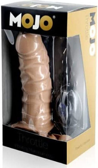 Seven Creations Mojo Throttle Vibrating Hollow Strap On Harness με Dildo 17cm και Δόνηση στο χρώμα του δέρματος