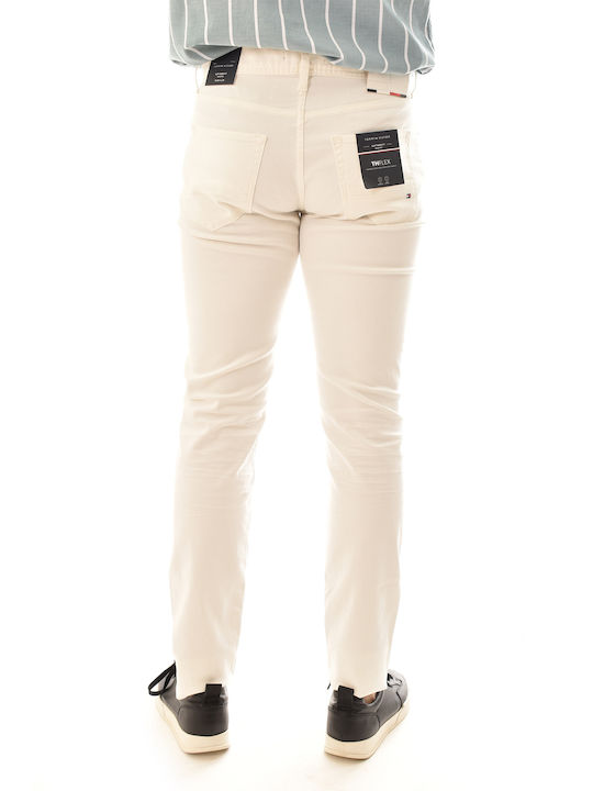 Tommy Hilfiger Ανδρικό Παντελόνι σε Tapered Γραμμή Λευκό