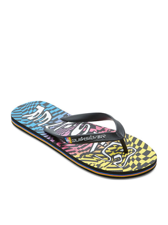 Molokai Wordblock Ανδρικά Flip Flops Black/Blue/Pink