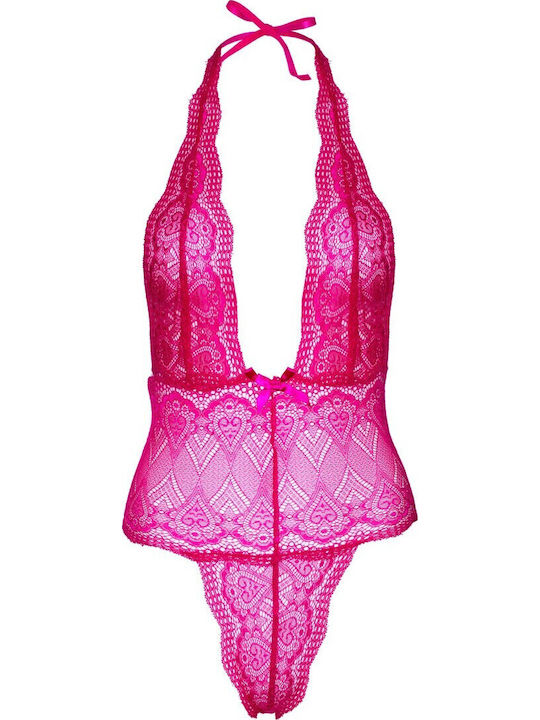Daring Intimates Heart Lace Teddy Sexy Κορμάκι με Δαντέλα Pink
