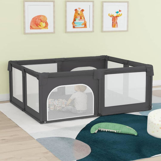 vidaXL Πάρκο με Στρώμα Σκούρο Γκρι 190x150cm