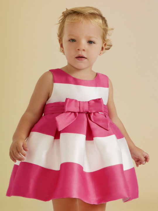 Abel & Lula Kids Dress Striped Sleeveless Fuchsia