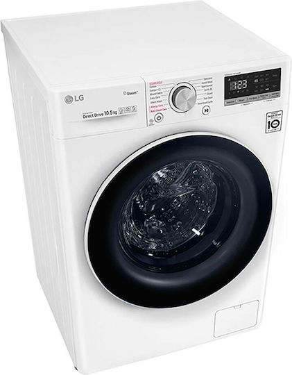 LG Πλυντήριο Ρούχων 10.5kg με Τεχνολογία Ατμού 1400 Στροφών AI DD F4WV510S0E