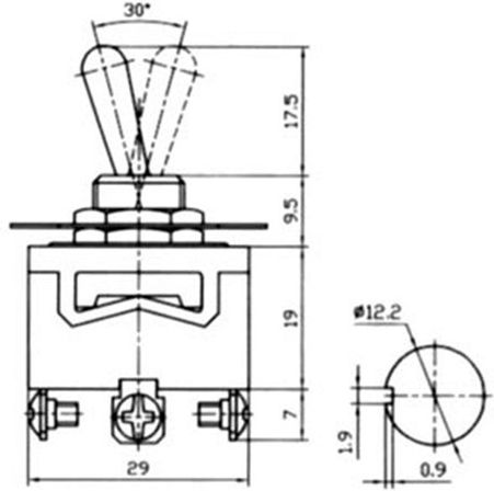 On-Off switch Toggle KN3C-103A-A3 1pcs