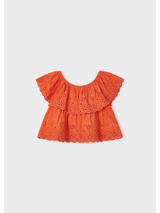 Mayoral Kids Shirt Sleeveless Orange