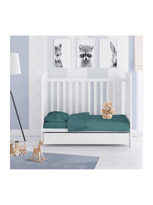 Dimcol Duvet Crib Cotton Solid Petrol 120x160cm