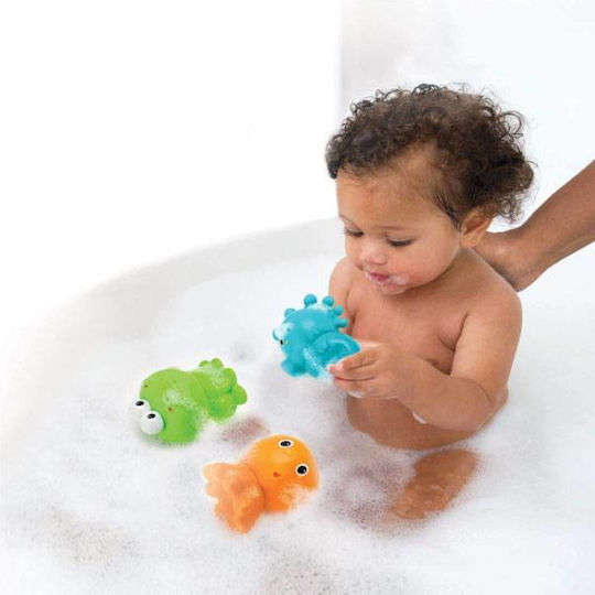 Infantino Bath Squirters Animals Water Faces for 0++ Months 3pcs