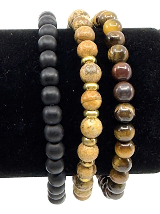 Legend Accessories Herren Armbänder Set aus Edelstahl 18cm