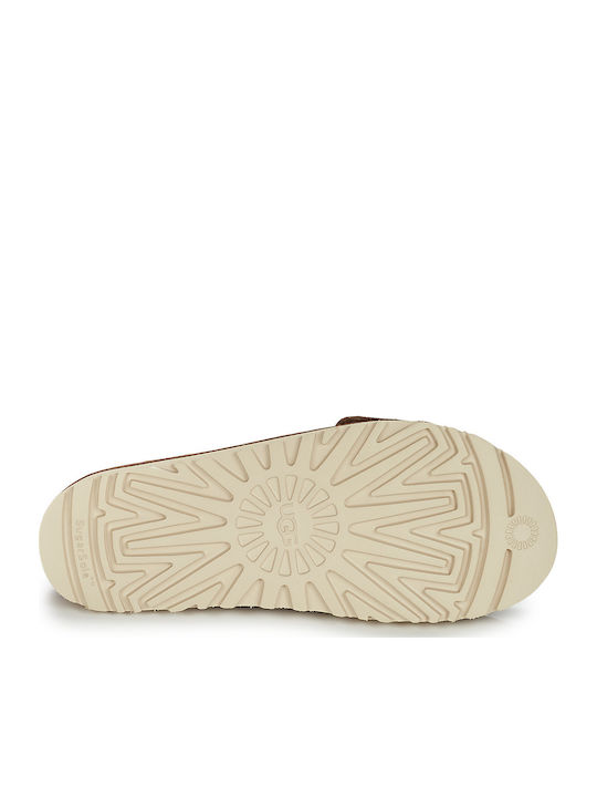Goldenstar Γυναικεία Σανδάλια Flatforms Καφέ