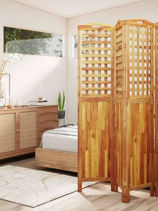 vidaXL Decorative Room Divider Wooden with 4 Panels 162x180cm