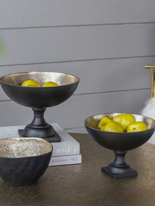 Artekko Zyra Decorative Bowl Pedestal Black 25x25x19cm