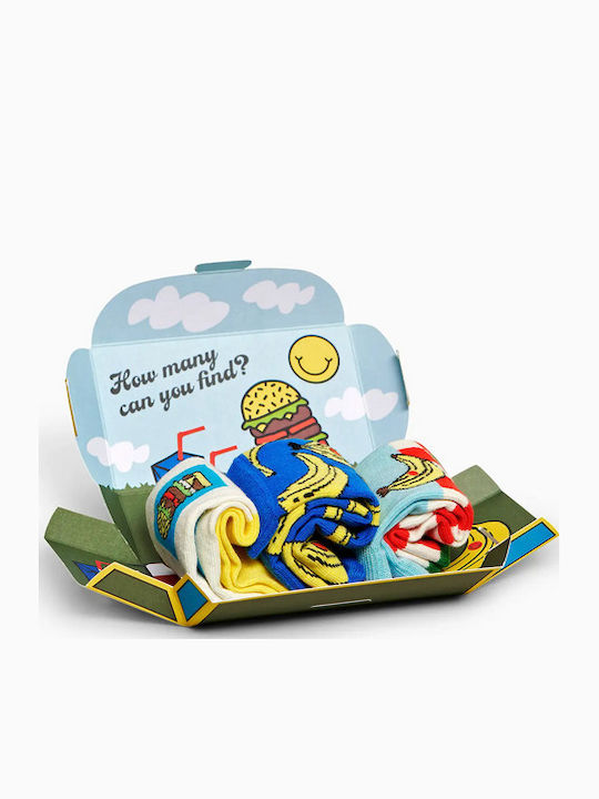 Happy Socks Παιδικές Κάλτσες Μακριές Picnic Πολύχρωμες 3 Ζευγάρια