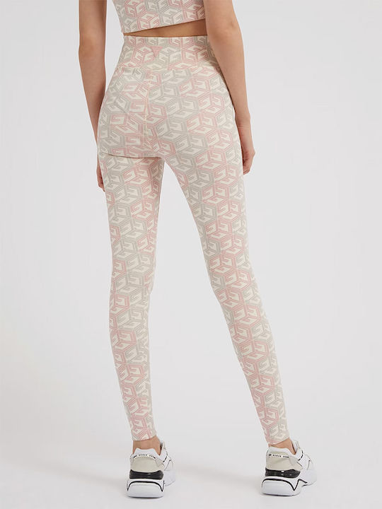 Guess Frauen Lang Leggings Hochgeschnitten Rosa