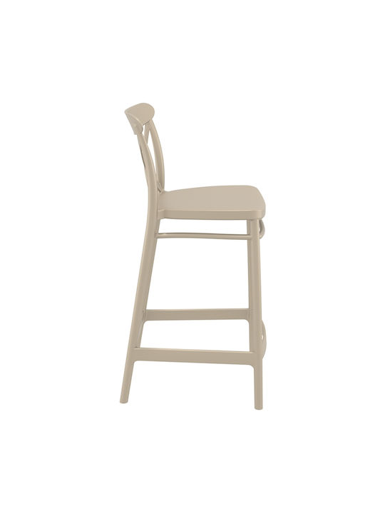 Hocker für Bar Für den Außenbereich aus Polypropylen Cross 65 Taupe 1Stück 45x50x96cm