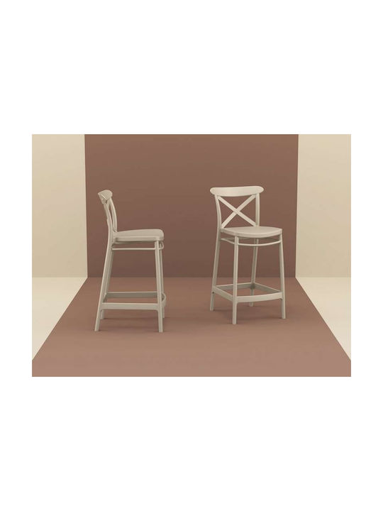 Hocker für Bar Für den Außenbereich aus Polypropylen Cross 65 Taupe 1Stück 45x50x96cm