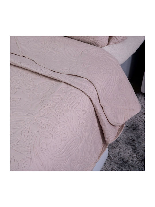 Silk Fashion Solid Set Coverlet Single from Cotton & Polyester Camel 160x220cm 2pcs