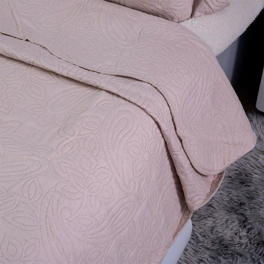 Silk Fashion Solid Set Coverlet Single from Cotton & Polyester Camel 160x220cm 2pcs