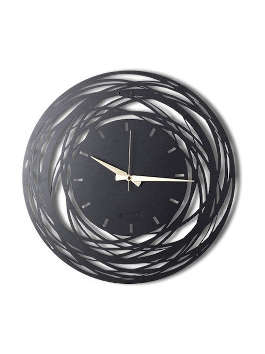 Lines Wall Clock Metallic Black Ø50cm