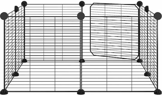 vidaXL Rodent Cage Pet Crate with 8 Panels & Door 70x70x35cm