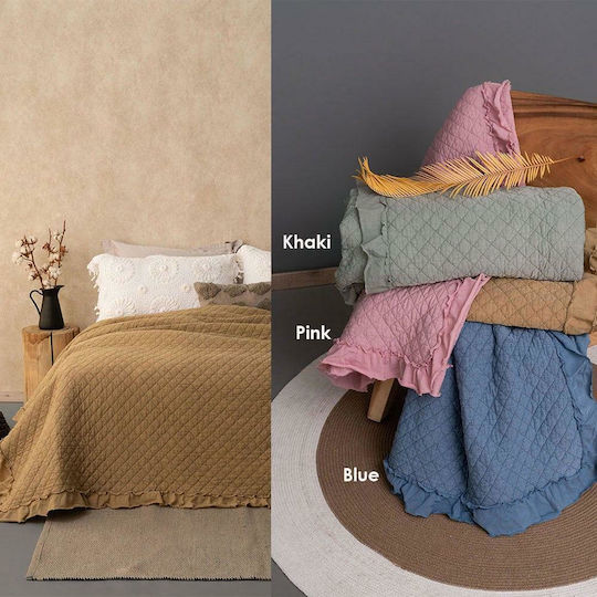 Palamaiki Jocelyn Κουβερλί Υπέρδιπλο Microfiber Blue 240x260cm