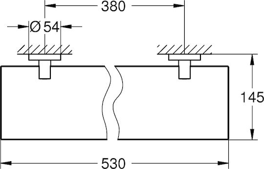 Grohe Essentials Wall Mounted Bathroom Shelf Glass 53x14.5x5.4cm White