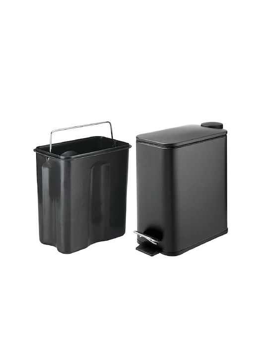 Vesta 03108 Metallic Bathroom Basket Soft Close 5lt Black