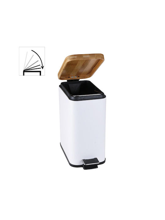 Vesta 03111 Metallic Bathroom Basket Soft Close 5lt White