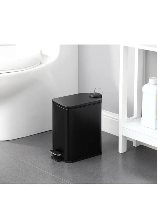 Vesta 03108 Metallic Bathroom Basket Soft Close 5lt Black