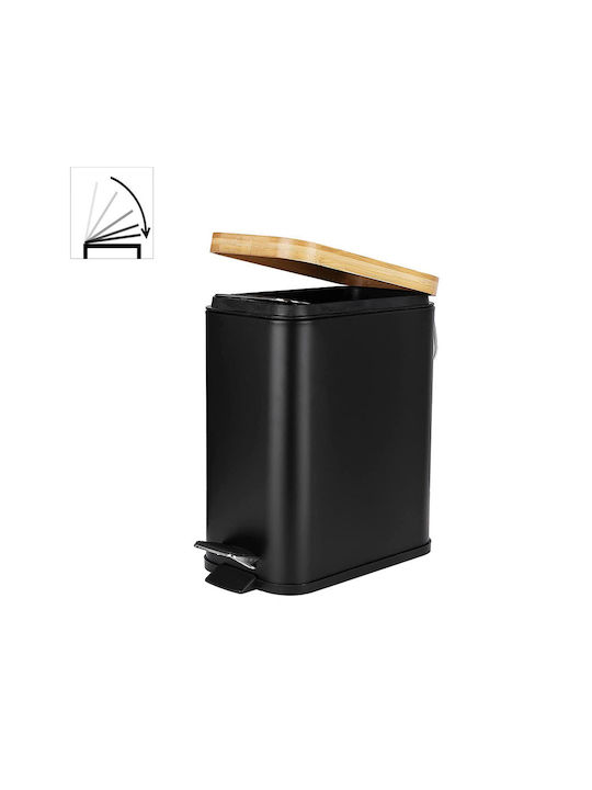 Vesta 03110 Metallic Toilet Bin with Soft Close Lid 5lt Black