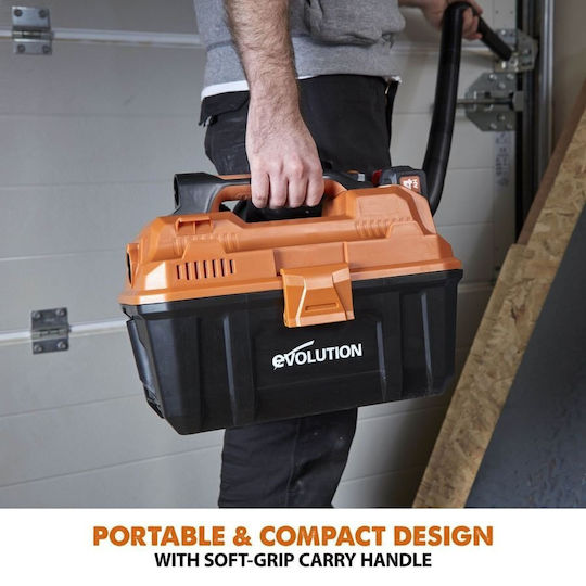 Evolution R11VAC-Li Επαναφορτιζόμενο Σκουπάκι Χειρός 18V Χωρίς Φορτιστή και Μπαταρία Πορτοκαλί