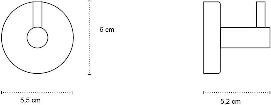 Karag Uno Single Wall-Mounted Bathroom Hook 6x6cm Karag Uno Single Wall-Mounted Bathroom Hook 6x6cm