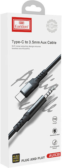 Earldom Braided la Cablu Lightning Negru 1m (ET-AUX39)